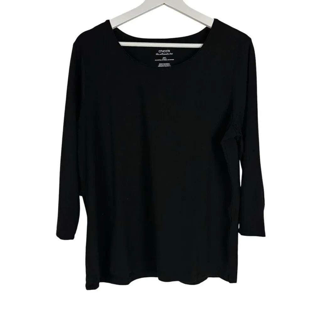 Chico's Ultimate Tee in Black size Large